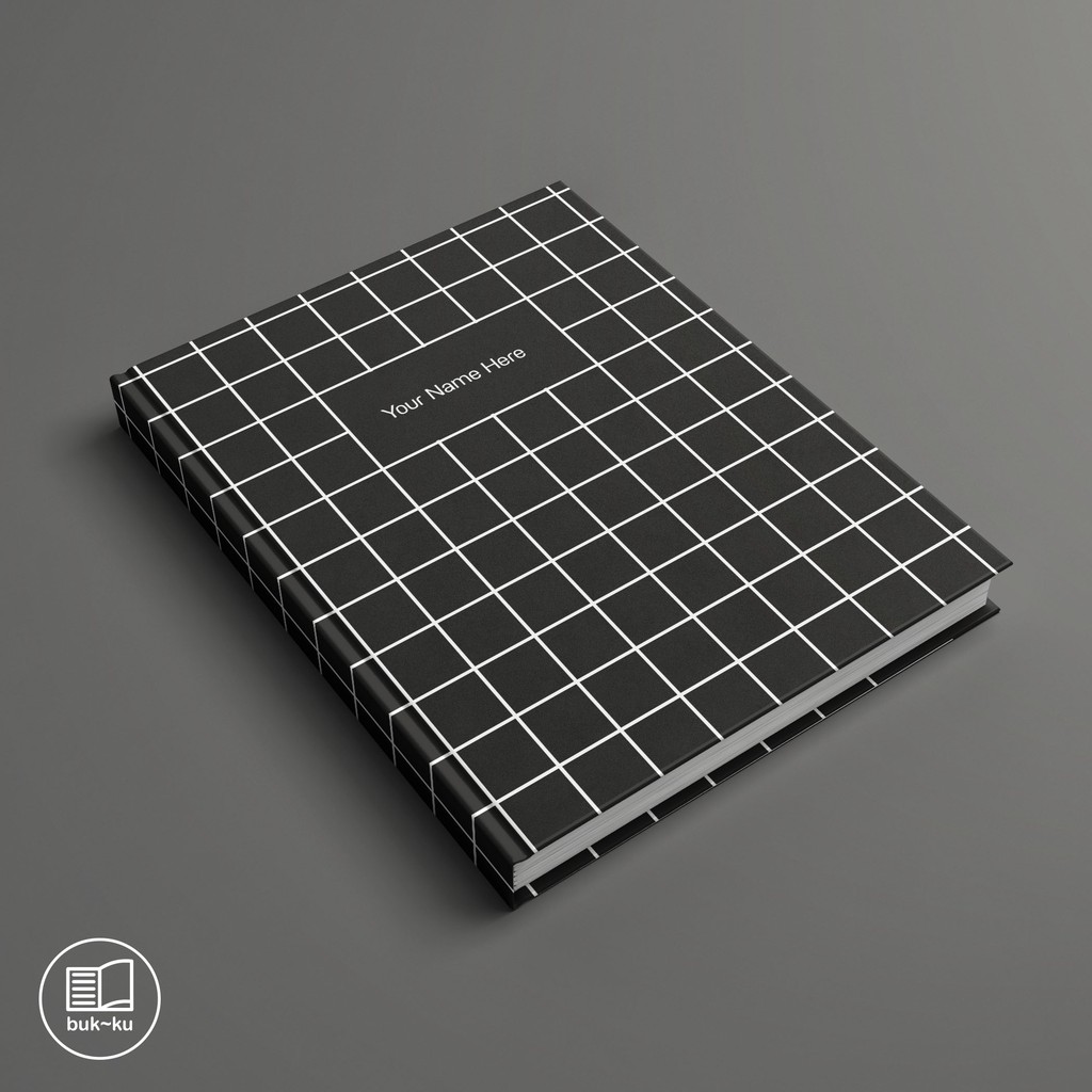 

buku custom notebook motif black simple note