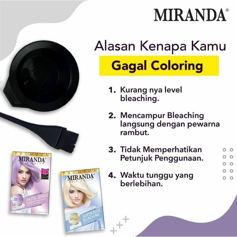 MIRANDA Hair Color Pastel Series 30 ML / Semir Rambut Permanen / Cat Rambut