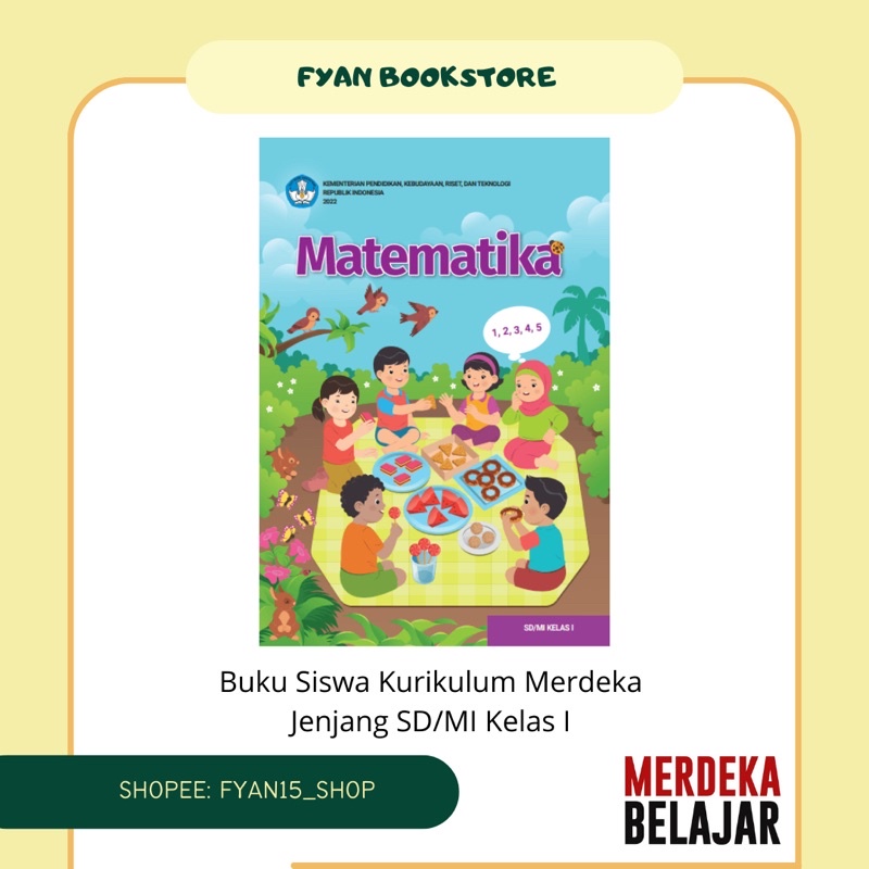 Fyan Book Store: Matematika untuk SD/MI Kelas I, Matematika 2022, Matematika Kelas I SD, Matematika 