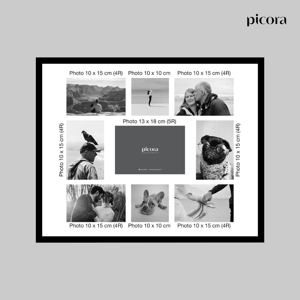 PICORA ARTE Multi Opening Frame 40x50cm 16R/9op Bingkai Foto Dinding