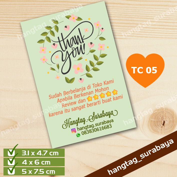 Greeting Card Ucapan  Terima  Kasih  kartu  ucapan  terbaik