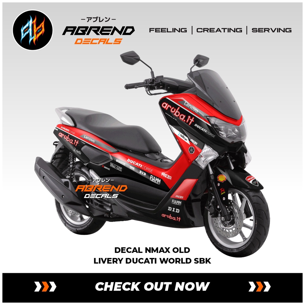 DECAL NMAX 155 OLD LIVERY DUCATI WORLD SBK / STIKER MOTOR YAMAHA NMAX OLD FULL BODY / STOCK DECALS