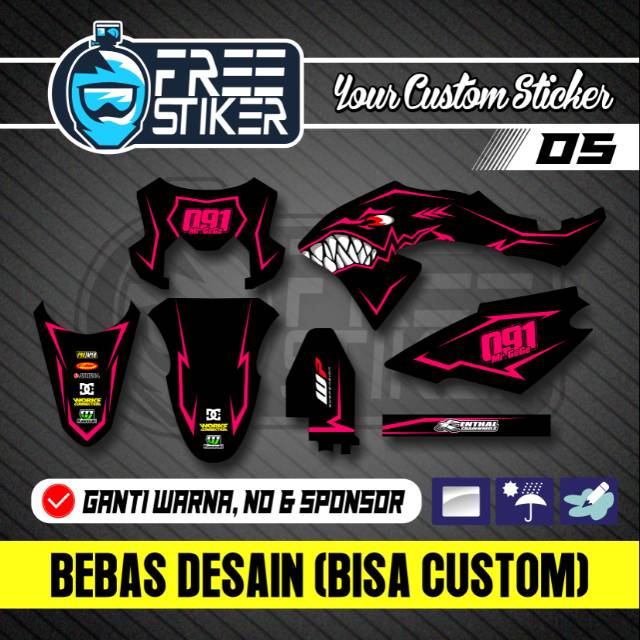 DECAL KLX BF SHARK PINK