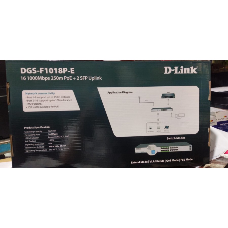 Dlink DGS F1018P-E 16 port POE Gigabit Switch switch Dlink DGSF1018P-e