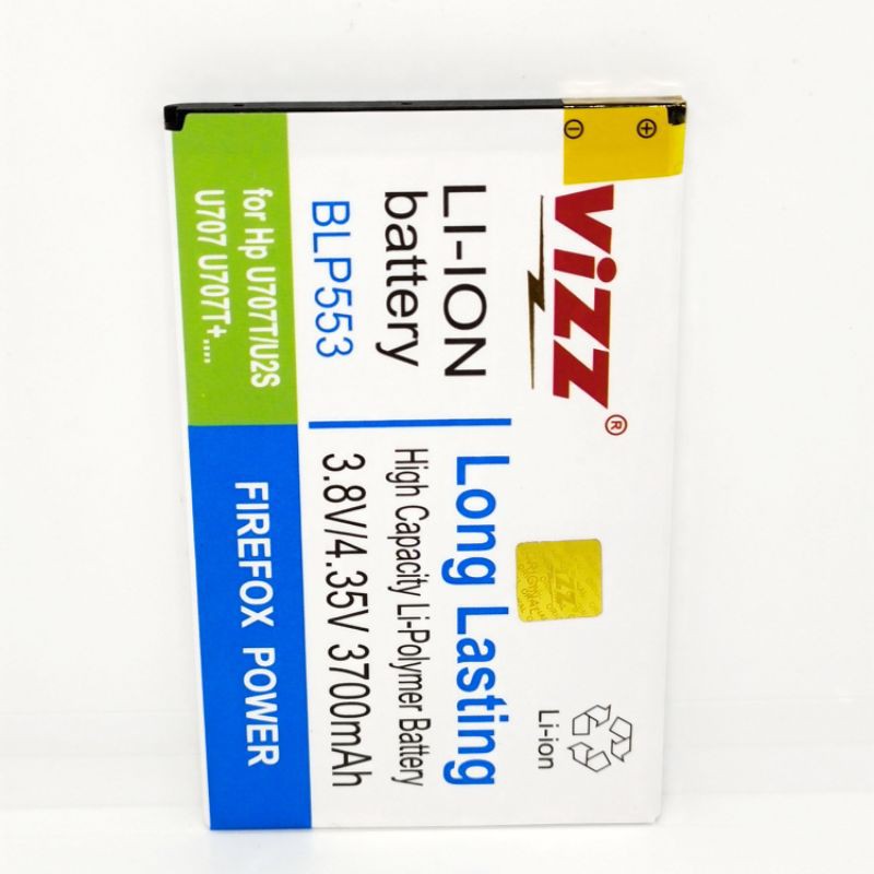 Baterai Batre Vizz BLP553 / U707T / U2S / U707 / U707T+ Original Vizz