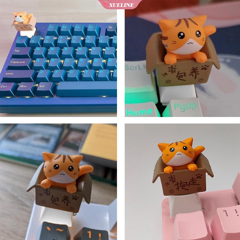 Keycap ESC PBT Mekanikal Desain Kartun Kucing Untuk keyboard single 61 / 87 / 104 / 108