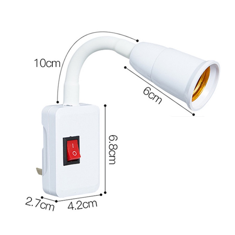 Soket Adapter Lampu E27 110-220V E27 Model Sekrup Dengan Saklar On / Off