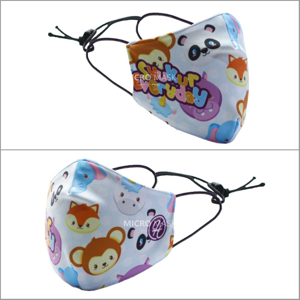 Hijacket Masker Kain Anak Perempuan Laki-Laki Headloop Tali Karet Elastis Hijaket Mask Motif 02-SYUKUR EVERYDAY 03