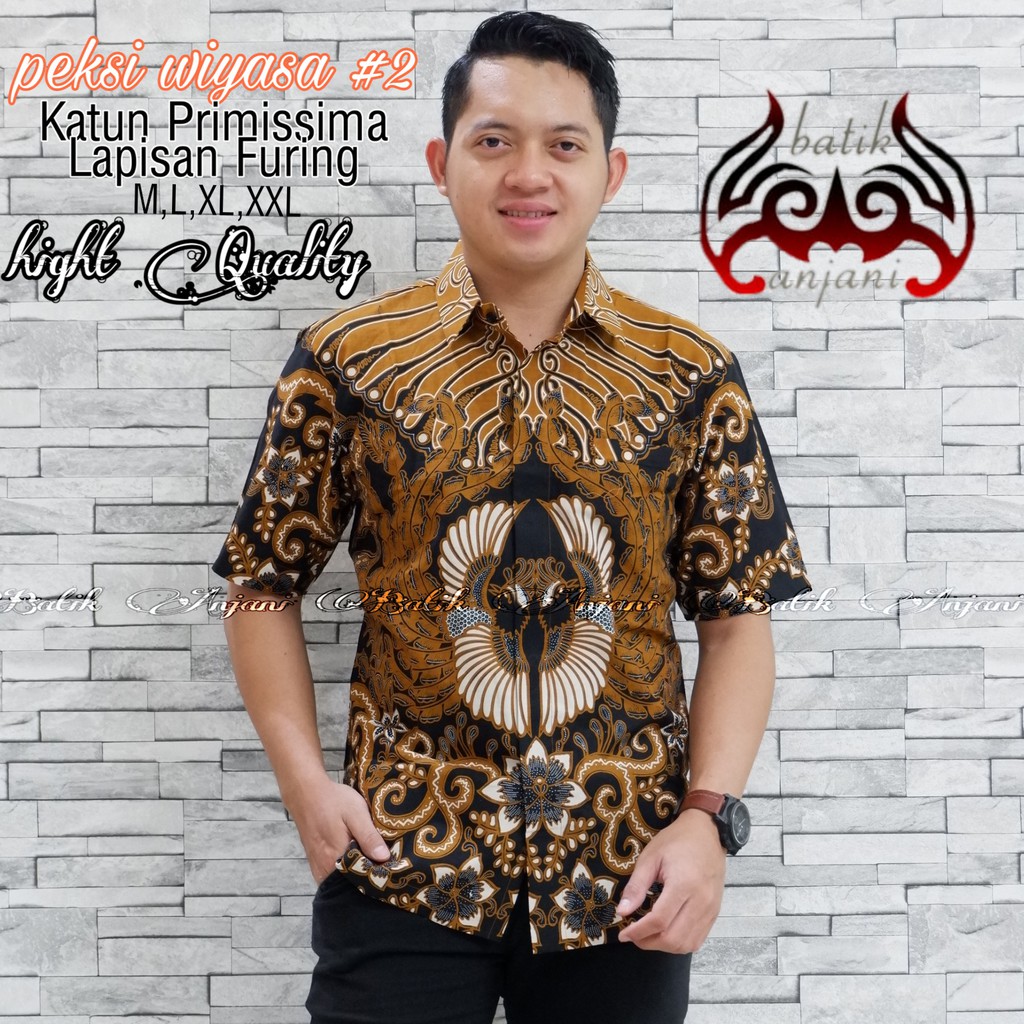 PEKSI WIYASA 2 ANJANI KEMEJA BATIK SOLO PRIA LENGAN PENDEK LAPIS FURING ATASAN BATIK PREMIUM MODERN KATUN HALUS PARANG SKAR KURFA SOGAN HARJA NAVY NOGO MERAH GRAHA LASEM NAKULA  GANDEWA 2 MAHESWARA PEKSI LAWASAN PEKSI LASEM GURDHO PARI GURDHO PARI 2 VIJAY