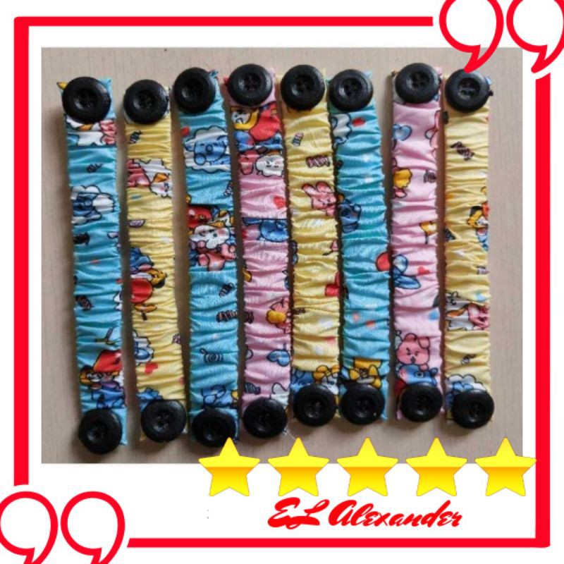 Pengait Masker Kain Strap BTS BT21 Konektor Hook Kancing Masker Hijab Dewasa Anak