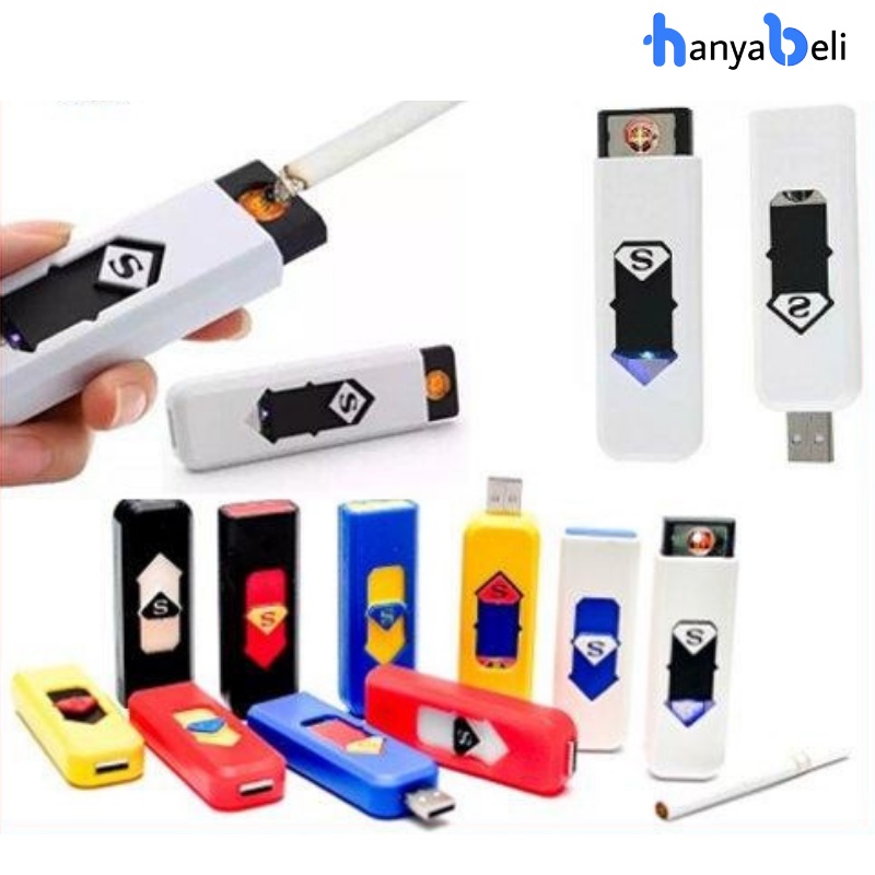 Korek Api Elektrik USB S Superman Pematik Api Rechargeable Lighter