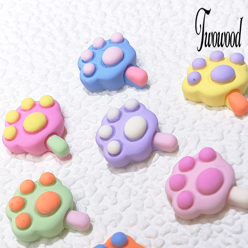 20 Pcs Aksesoris Kuku Bentuk Cakar Kucing 3D Bahan Resin Cabochons Serbaguna Untuk Perempuan