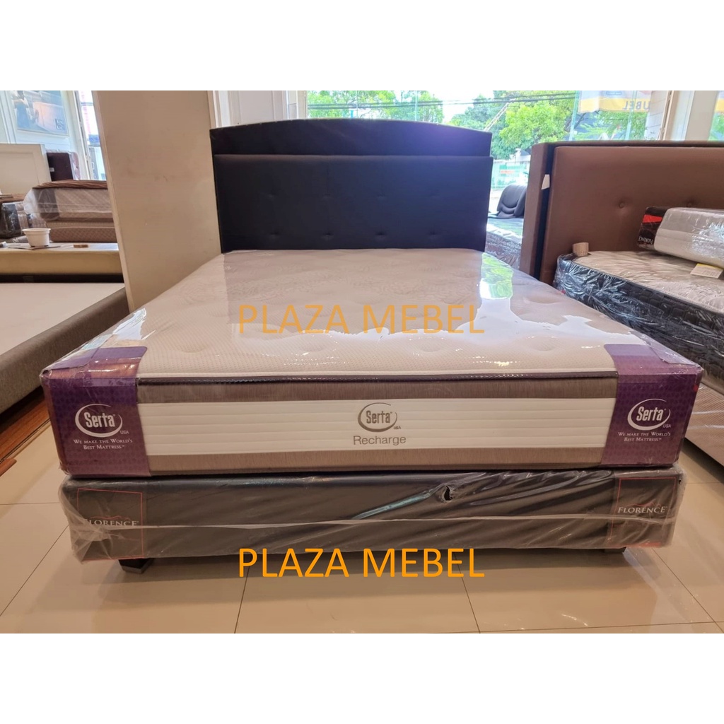 SET BED Spring Bed Kasur Recharge Serta + Sandaran Florence FULLSET