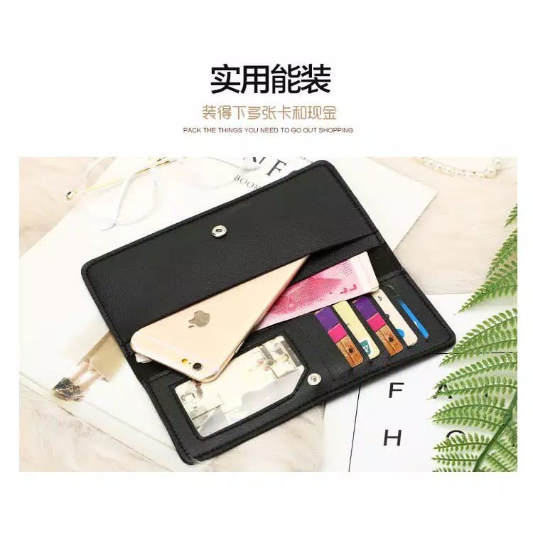 Forever Youth Dompet Lipat Tipis Dompet Panjang Wanita fashion Korea-5