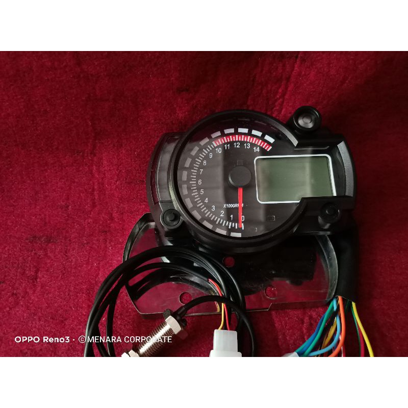 SPIDOMETER RPM DIGITAL MODEL KOSO RX2N SET DUDUKAN SPIDO SPEDO TAKOMETER ODOMETER