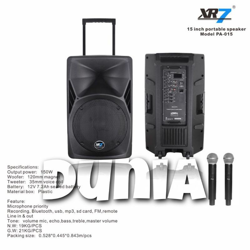 Speaker Portable Wireless Meeting XR7 PA 015 Original 15 inch Bluetooth