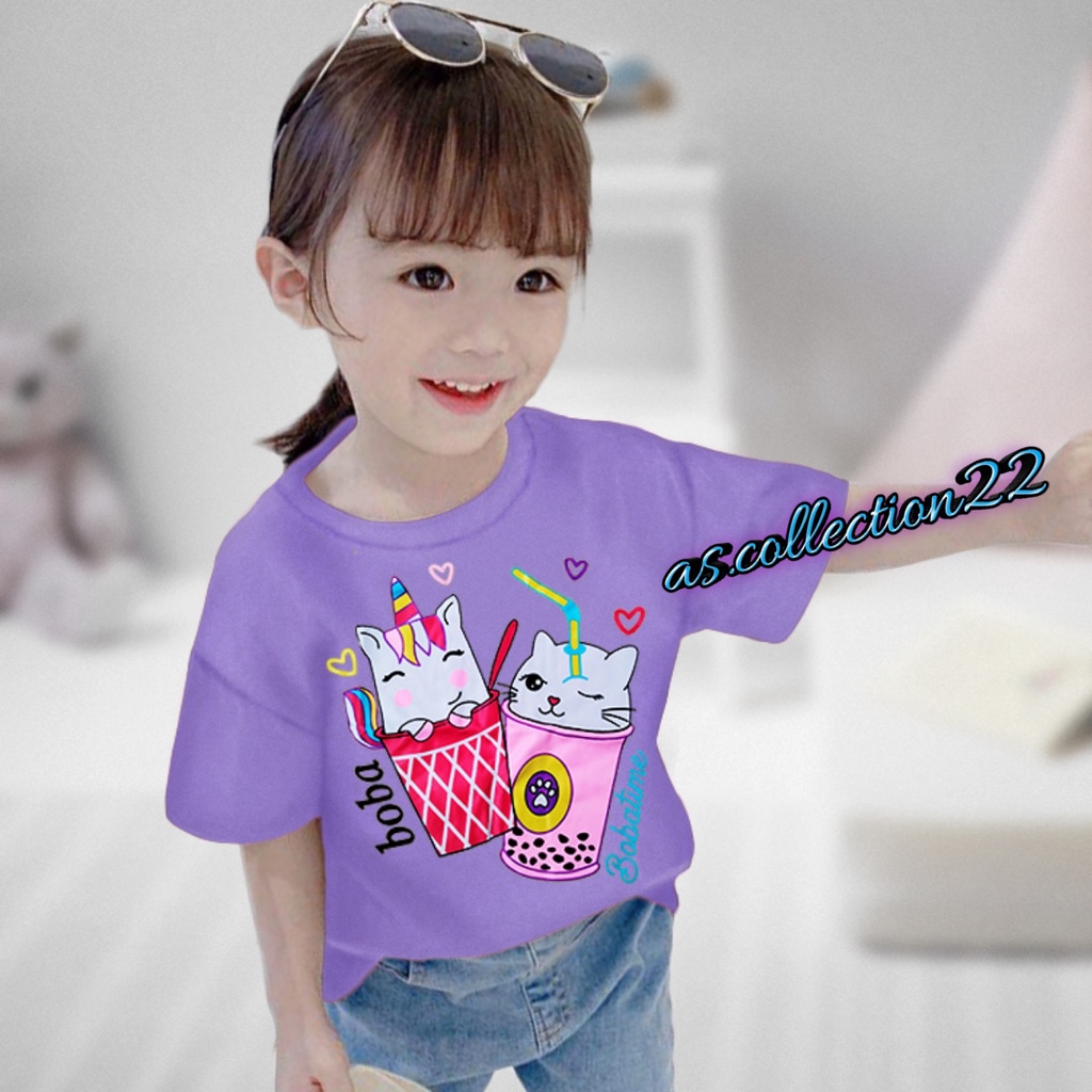 KAOS ANAK Perempuan Motif BOBA PONY 1-10 TAHUN