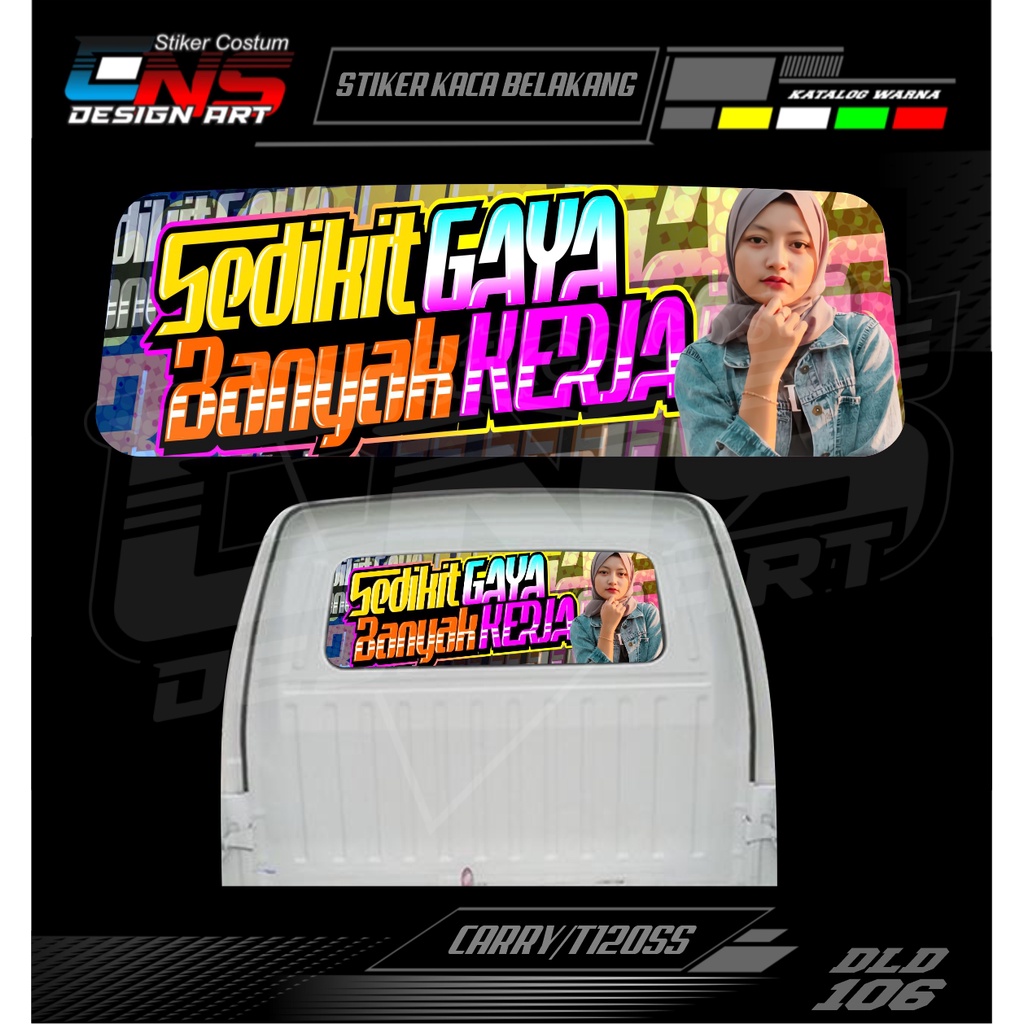 Stiker Kaca Belakang One Way CARRY / T120SS Pick Up Sticker Cewek Keren Sticker Print Variasi Gambar