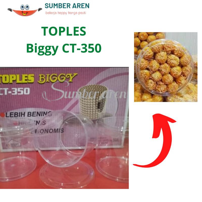 Toples Biggy CT 350 Toples Kue Kering Nastar Lebaran Toples Biggy 1 kg (12pcs)