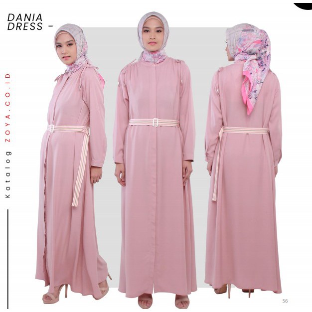 Dania Dress Zoya Gamis Polos Panjang
