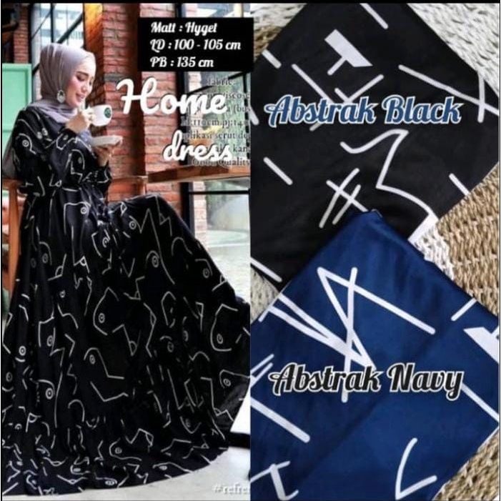 DRESS GAMIS HYGET JUMBO MOTIF ABSTRAK GAMIS HYGET TERMURAH