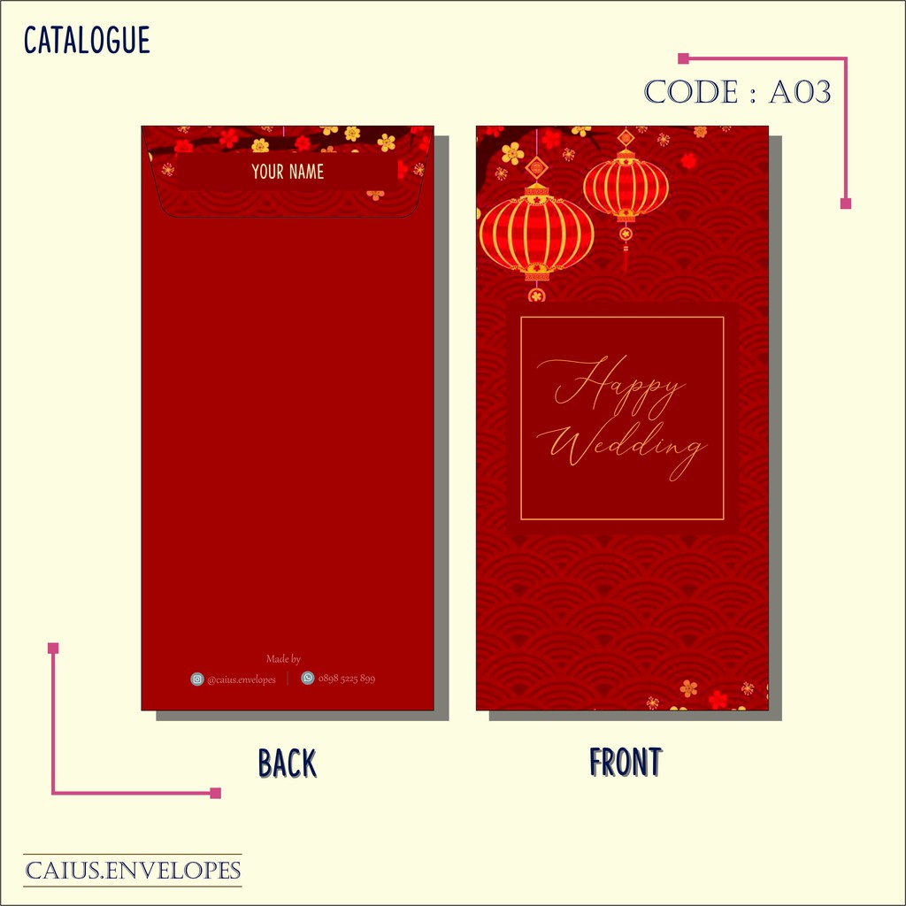 

Amplop merah / Angpao motif lentera