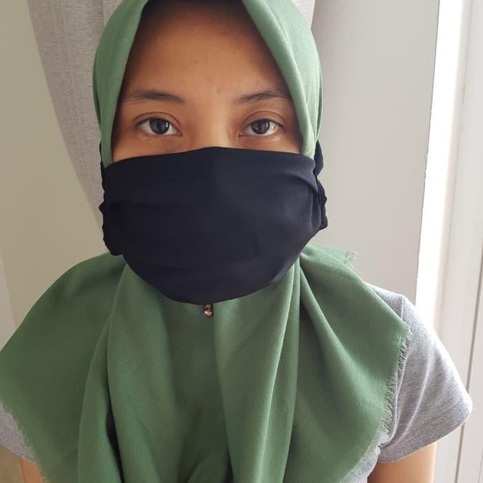 Masker kain hijab WATER PROOF (bisa masuk FILTER )