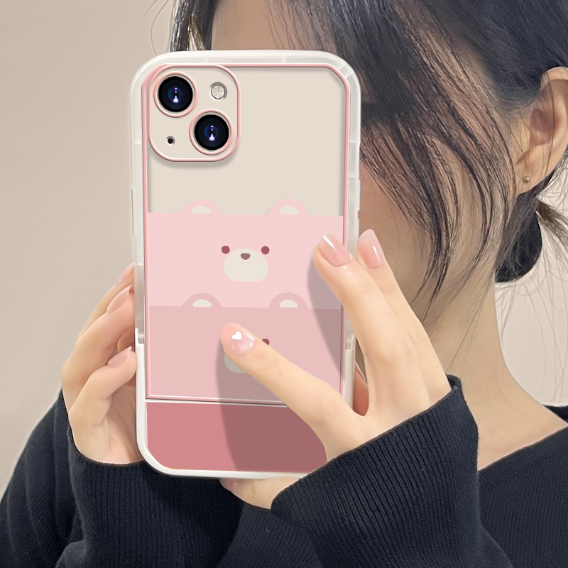 Soft Case TPU Transparan Shockproof Dengan Bracket Untuk iPhone 13 12 11 Pro X XR XS Max SE 2020 6 6S 7 8 Plus