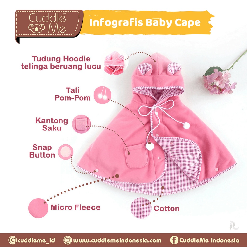 CuddleMe Baby Cape Original Cuddle Me Jaket Mantel Anak Bayi Balita Laki Laki Perempuan Boy Girl Cowok Cewek 0 6 12 Bulan 1 2 3 Tahun-6