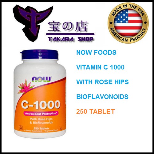 Now Foods Vitamin C 1000 With Rose Hips And Bioflavonoids 250 Tablets Shopee Indonesia