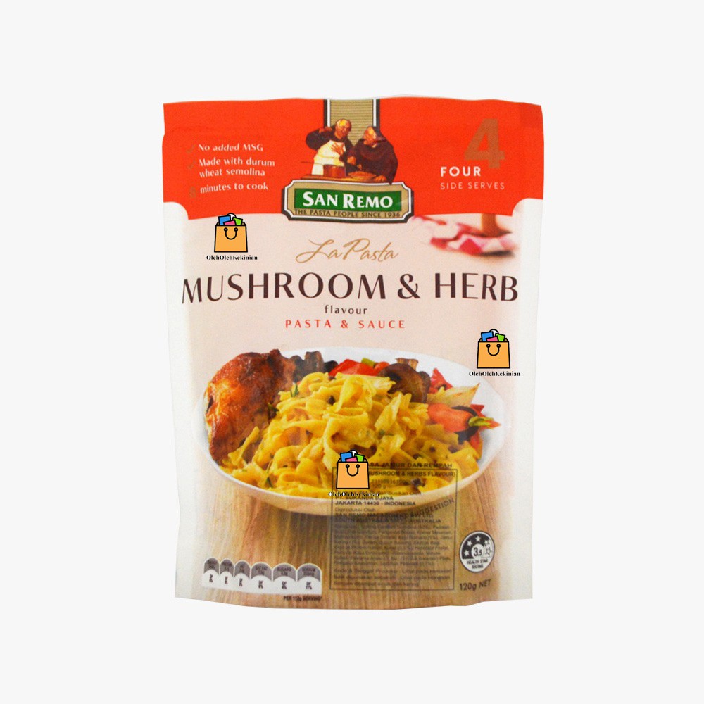 

San Remo La Pasta Mushroom & Herb Pasta Instan - 120gr