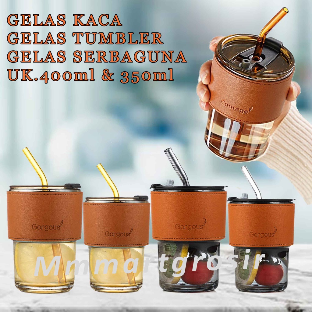 Gelas Kaca Tumbler / Gelas Tumbler Aesthetic / Gelas Serbaguna / Gelas Kaca