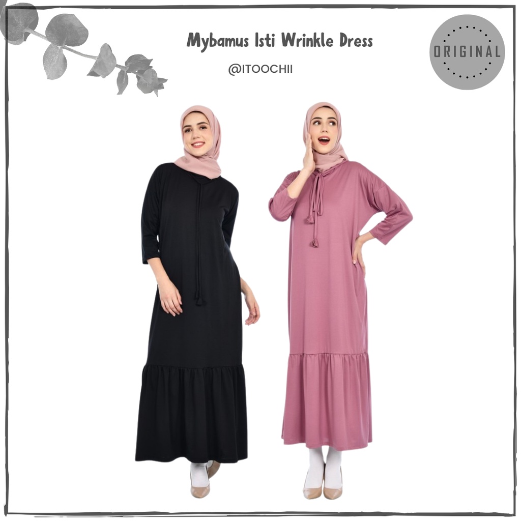 Mybamus Isti Wrinkle Dress Gamis Wanita Oversize Baju Muslim Jumbo