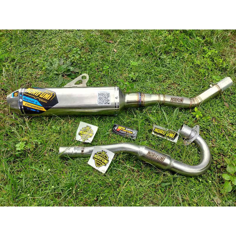 knalpot Norifumi Rocket 4 competition fullset PNP KLX-D tracker-BF-S-G/crf/wr155/custom Tiger,vixi,Fu,MP,Scorpio-5