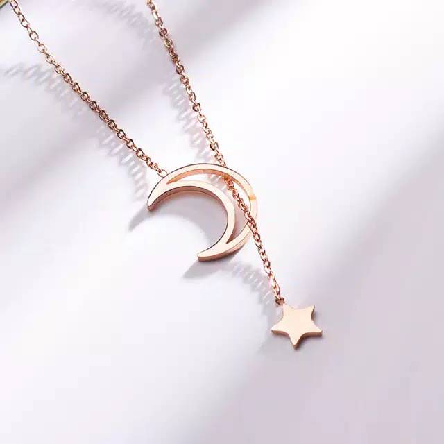 GG Kalung Aksen Bulan Bintang TitaniuM # KL-147