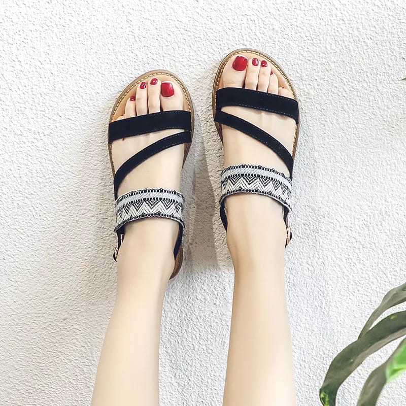 SANDAL WEDGES WANITA STYLE KOREA BATIK TERBARU