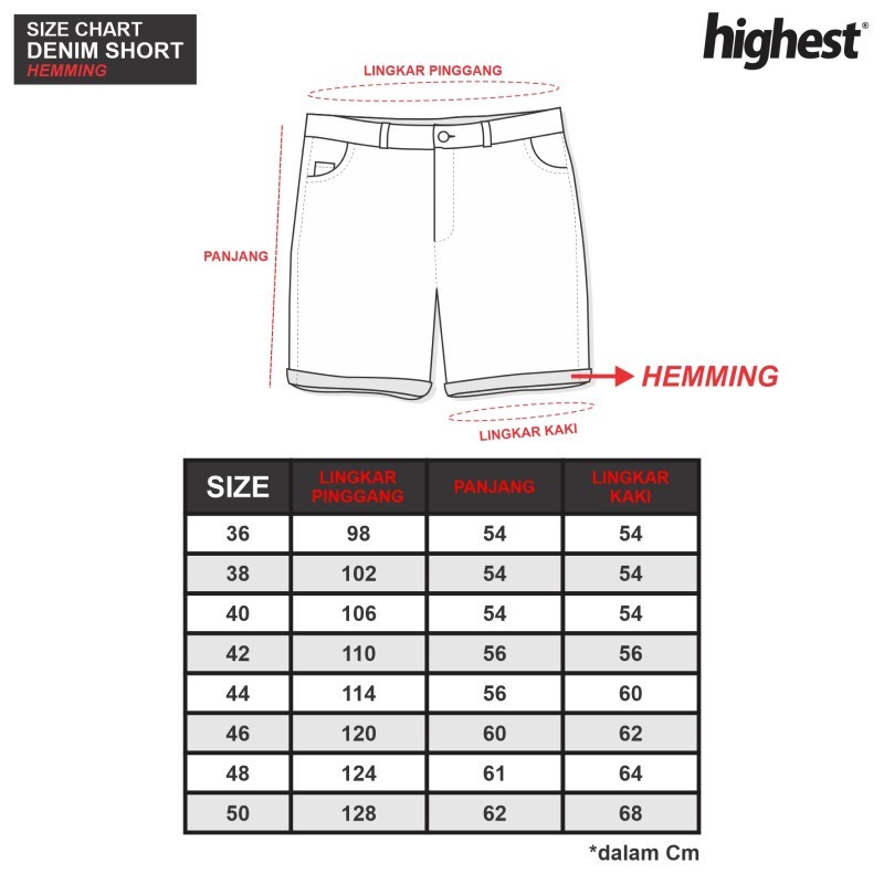 HIGHEST Celana Pendek Jeans Ripped Pria Bigsize Jumbo Original Hd7