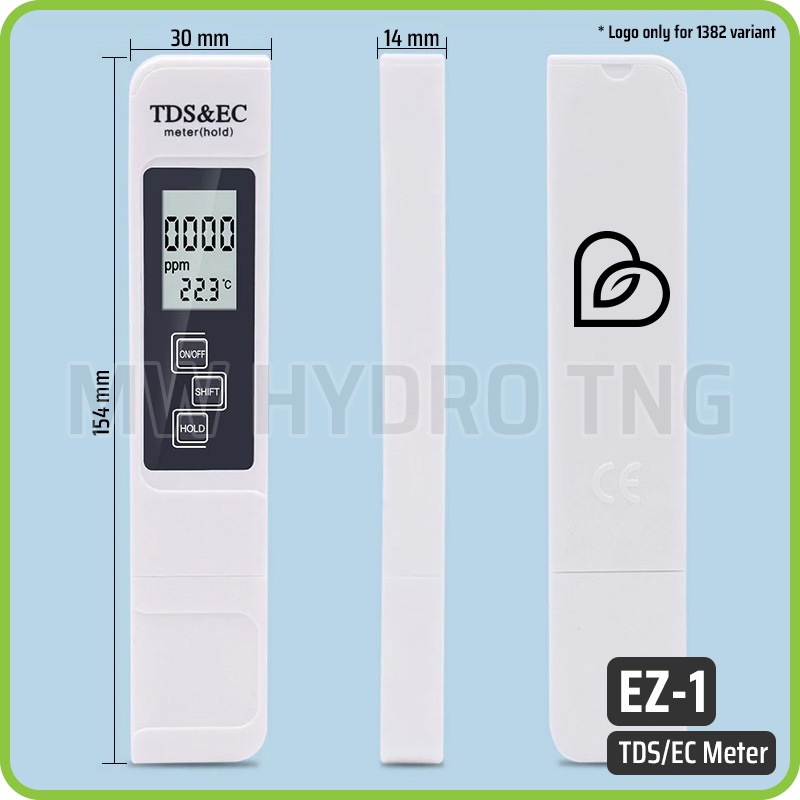 TDS &amp; EC Meter EZ-1, Alat Ukur Air / Nutrisi Hidroponik, Auto Calibration