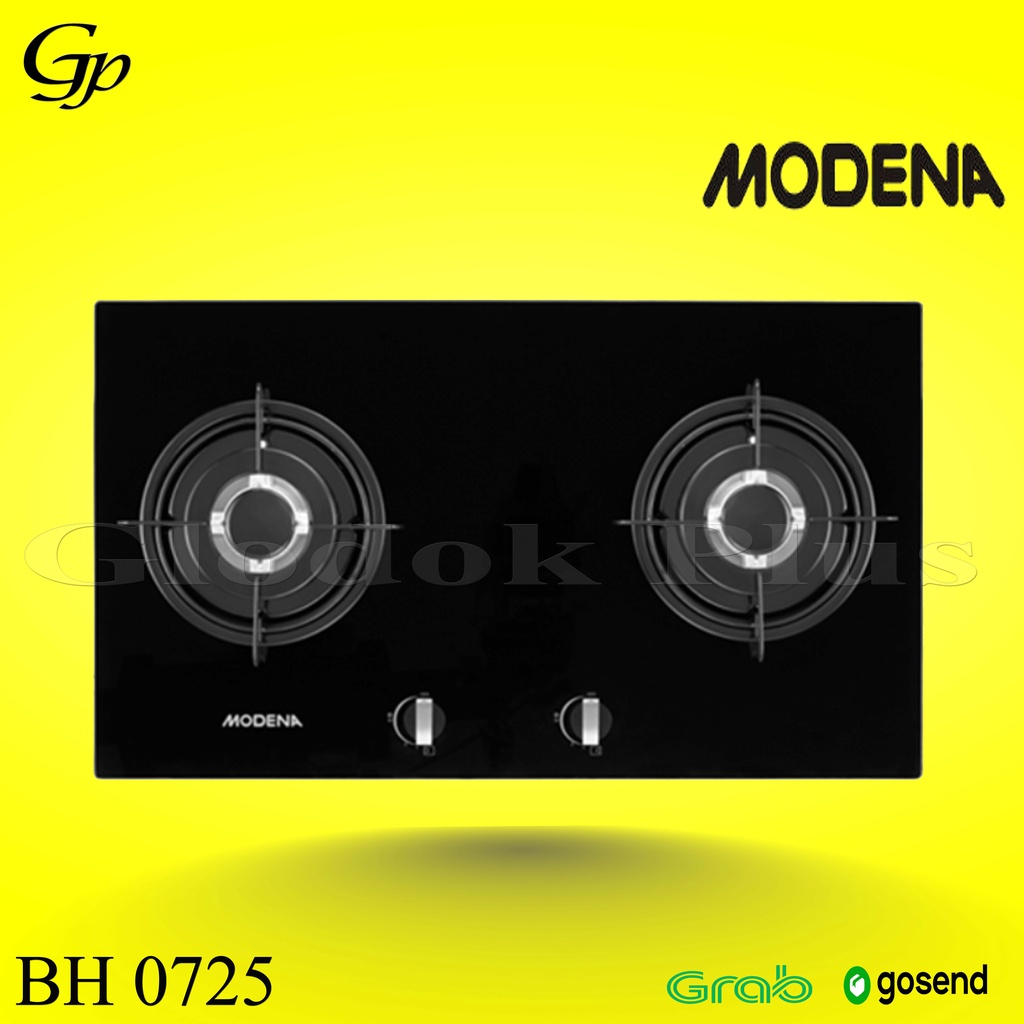 MODENA BH 0725 Liscio Kompor Tanam Built-In Hob Gas 70 cm 2 tungku Burners BH0725