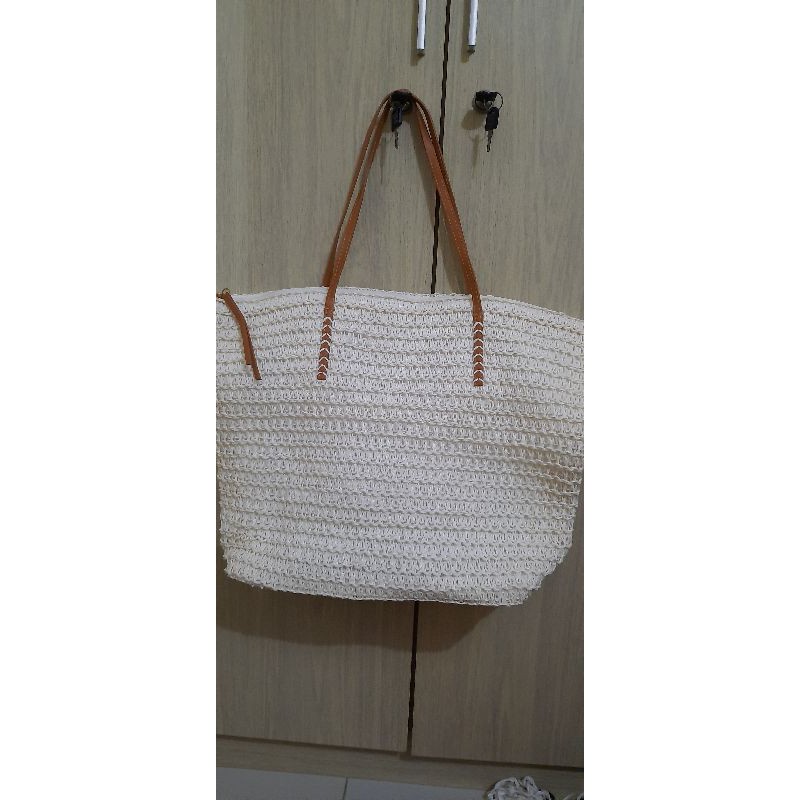 Promo 01.01 Hnm Tas Bahu Wanita L48 T 45cm Motif Rajut Ladies Bag
