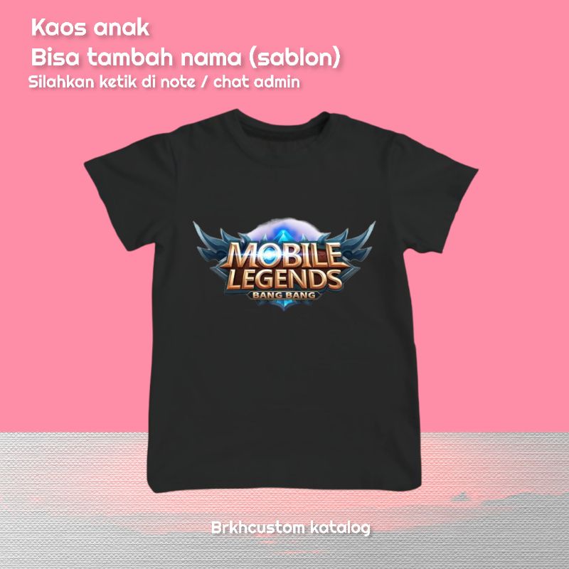 KAOS ANAK LAKI-LAKI PEREMPUAN | KAOS MOBILE LEGEND | KAOS DISTRO ANAK | USIA 6-12 TAHUN | MARVELS