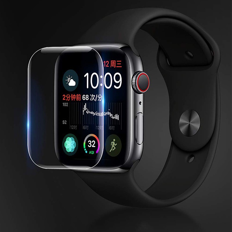 (2 pak) Film Pelindung Layar Cakupan Penuh TPU Tipis kompatibel untuk Apple Watch 45/41/44/40/42/38mm Seri 8/7/SE/6/5/4/3/2/1