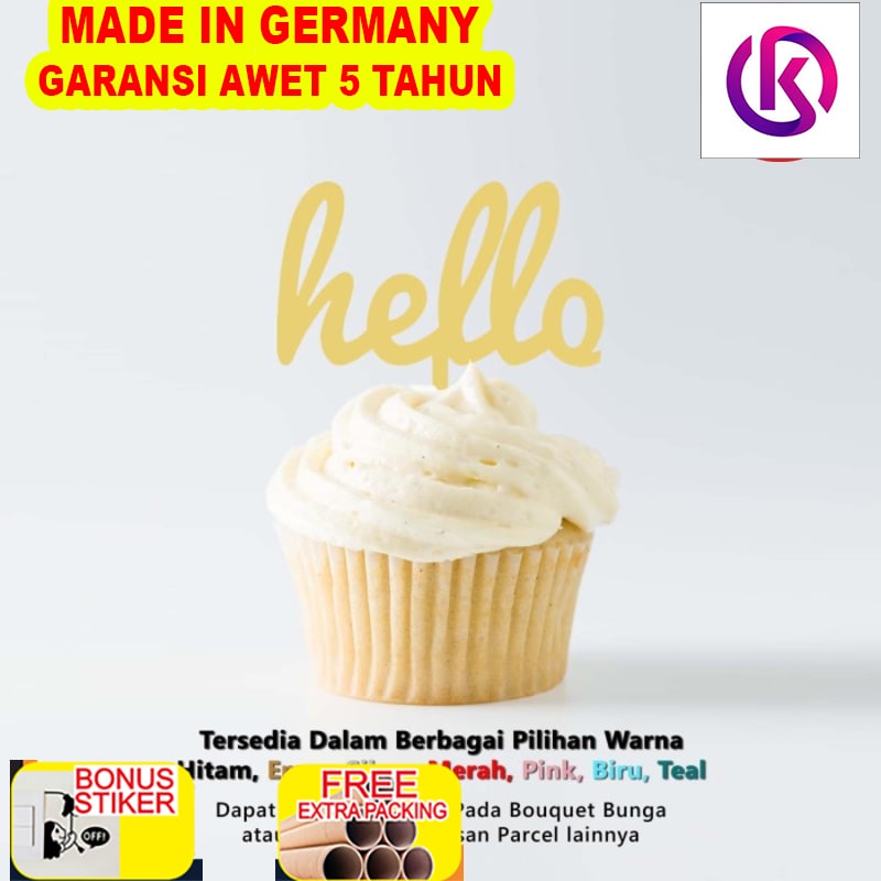 

Terlaris Cup Cake Topper Mini - HELLO - Topper Kue Baby Newborn