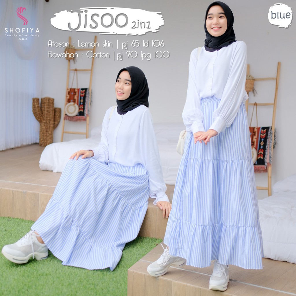 JISOO SET ELDERA Setelan Wanita One Set Daily Set Tunik Wanita Terbaru Tunik Remaja Fashion Muslim
