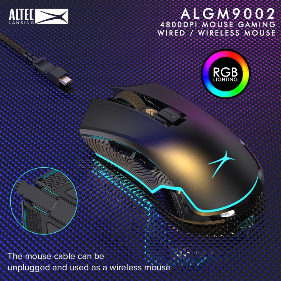 Mouse Gaming ALTEC LANSING ALGM-9002 Wireless &amp; Wired 4800DPI-ALGM9002