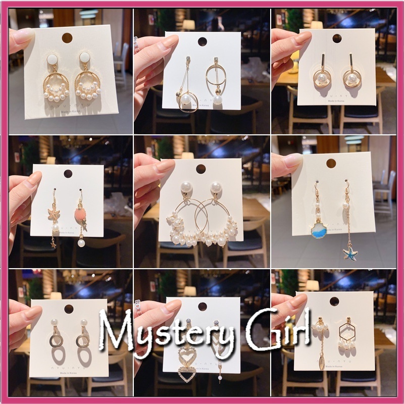 Mysterygirl - 1Set Aksesoris Anting Tusuk Earrings Gantung Panjang Metal/Aksen Rumbai Benang Gaya Bohemian untuk Wanita 1Pcs/set