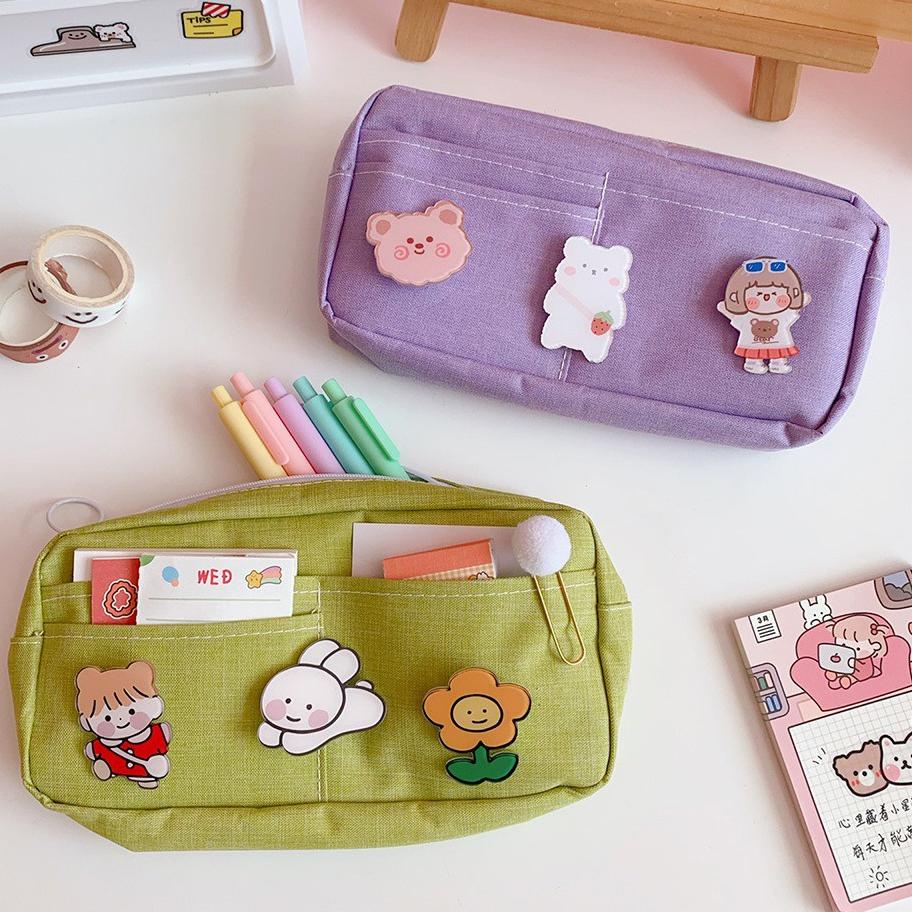 

BWWH TEMPAT PENSIL - CUTE FRIENDS LARGE CAPACITY CANVAS PENCIL CASE [xa -210]