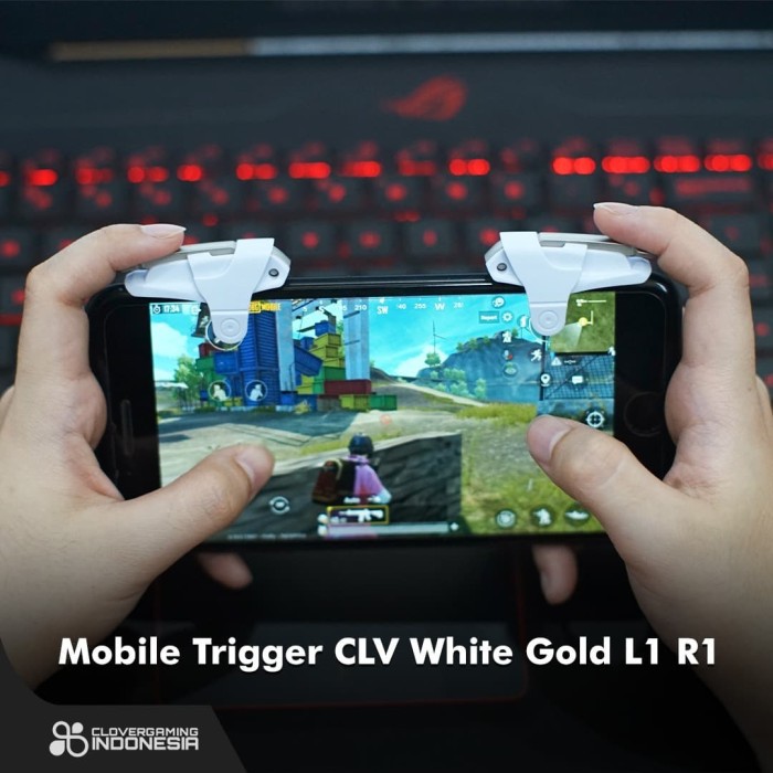 Spesial Mobile Trigger Clv White Gold L1 R1 Pubg Ff Codm Joystick Gamepad Murah Shopee Indonesia