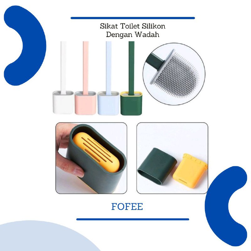 Sikat Toilet Silikon Dengan Wadah Sikat WC Silikon Brush Toilet Silicone Pembersih WC