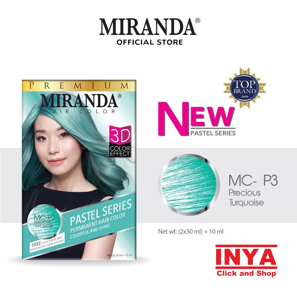 MIRANDA PASTEL SERIES MC-P3 PRECIOUS TURQUOISE 2x30ml+10ml - Semir Rambut